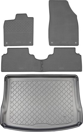 OEM Volkswagen Id.3 Hatchback (5 Puertas) A Partir De Noviembre De 2019: Juego De Alfombrillas De Goma Para Coche + Alfombrilla Para Maletero