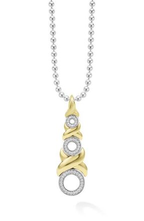 Lagos Embrace XO Pav&eacute; Diamond Pendant Necklace in Metallic at Nordstrom