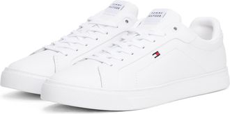 Tommy Hilfiger ICON COURT LTH FLAG ESS, Freizeitschuh, Halbschuh, Schn&uuml;rschuh mit kleiner Logoflagge
