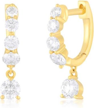 EF Collection Graduated Diamond Huggie Hoop Earrings in Gold at Nordstrom
