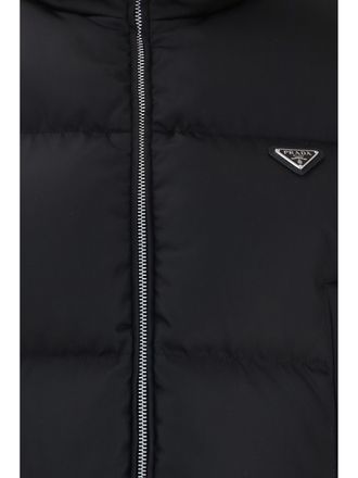 Prada Womens Down Jacket Re-Nylon Black Inner: Goose Puffer