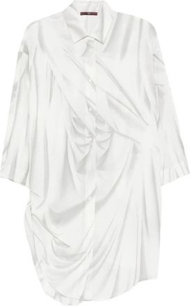 High Oversized Katoen Poplin Overhemd - Dames - Overhemden - Wit - M - Katoen - Overhemden