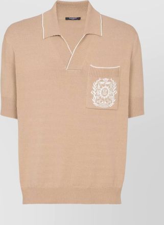 Balmain pocket collar hem sleeves neck shirt