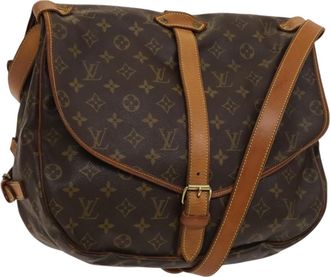 Louis Vuitton Saumur Monogram Canvas Brown Canvas Handbag (Pre-Owned)