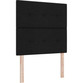 vidaXL Cama Tipo Box Spring Con Cabecera Negro 90 X 190 Cm Tela Vidaxl