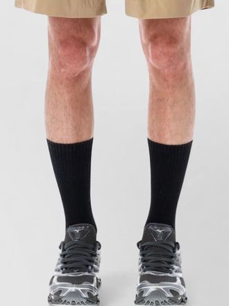 And Wander technical belted mid length pleated shorts