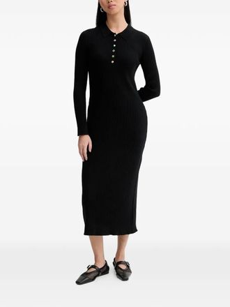 Paul Smith buttoned ribbed midi dress - women - Fabric - 42 - Black