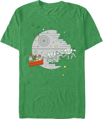 Star Wars Mens Star Wars Christmas Death Star Scene Graphic T-Shirt in Kelly Heather at Nordstrom, Size Xx-Large