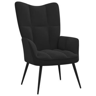 vidaXL Sill&oacute;n De Relax De Terciopelo Negro Vidaxl