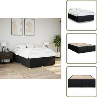 vidaXL The Living Store Giroletto senza Materasso Nero 140x190 cm in Tessuto - Letto con doghe
