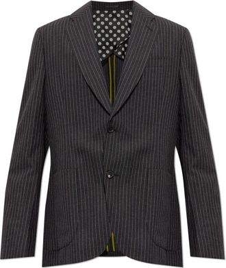 Paul Smith Wol Blazer Met Pinstripe Patroon - Heren - Blazers - Grijs - M - Wol - Jassen