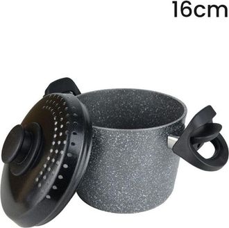 Trade Shop Trade Shop - Cocina De Cocci&oacute;n Antiadherente Con Tapa Perforada Para La Parte Superior De Inducci&oacute;n De &Oslash;16-20cm - -di&aacute;metro 16cm