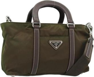 Prada Pre-owned Vintage Nylon Hand Bag - unisex - Vintage Handtas - Bruin - ONE Size - Nylon - Vintage