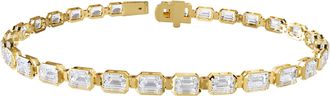 Diamond2Deal 14k Yellow Gold 7.75 Ct Radiant Cut Lab Grown Diamond Tennis Bracelet 7 VVS-VS, E-F