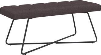 vidaXL Banco Con Tapicer&iacute;a Con Botones Marr&oacute;n Oscuro 110 X 40 X 46 Cm Vidaxl