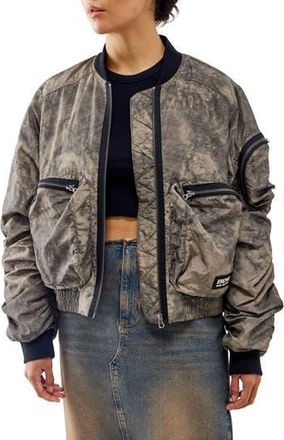 BDG Utility Nylon Bomber Jacket in Dark Grey at Nordstrom Rack, Size Small