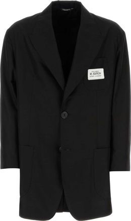 Dolce & Gabbana Mens Black Shantung Oversize Blazer Cotton - Size EU 46 (Mens)