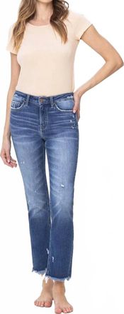 Flying Monkey High Rise Raw Hem Slim Straight Jeans In Amazingly