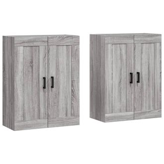 Berkfield Home Wall Mounted Cabinets 2 pcs Grey Sonoma Engineered Wood