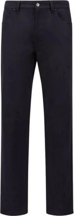 Moncler Marineblauwe Katoenen Broek - Heren - Straight fit broeken - Blauw - M - Katoen - Broeken