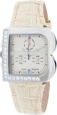 Laura Biagiotti Watches, female, Beige, Size: ONE SIZE Leather Dress Watch