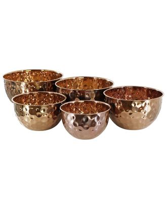 MegaChef MegaChef Hammered Bubble Texture 5pc Stainless Steel Serving Bowl Set