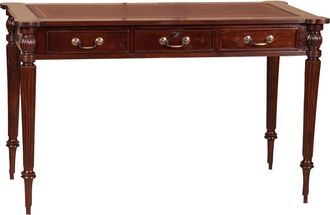Biscottini International Biscottini - Escritorio Vintage 126x75x65 Cm Escritorio De Madera Y Tapa De Cuero Escritorio Antiguo Escritorios Cl&aacute;sicos Mesa Con Cajones