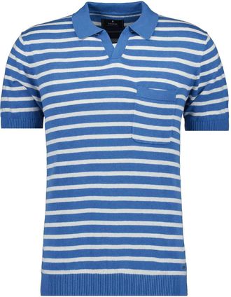 Ragman Poloshirt RAGMAN, Herren, Gr. XXL, blau (royal blau, 736), 70% Baumwolle 30% Leinen, regular fit, ohne Ausschnitt, Shirts Poloshirt