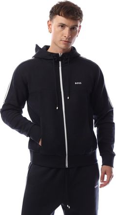 HUGO BOSS Mens Saggynos Zip Hoodie in Dark Blue Cotton - Size X-Large
