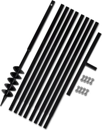 vidaXL Taladro De Tierra Con Mango 100 Mm Con Tubo De Extensi&oacute;n 9 M Acero Vidaxl