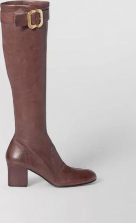 Miu Miu knee high boots almond toe buckle
