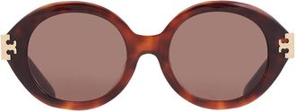 Tory Burch Dark Brown Oval Ladies Sunglasses TY7210U 201173 52