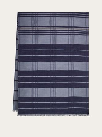 Ferragamo Uomo Stola check Blu