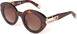 Furla Zonnebril Middelgroot Glanzend Havana