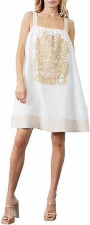 Ciebon Yana Embroidered Sleeveless Babydoll Dress in White at Nordstrom Rack, Size X-Large