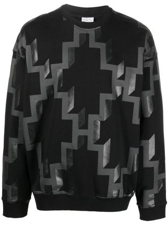 Marcelo Burlon logo-print cotton sweatshirt - men - Cotton - S - Black