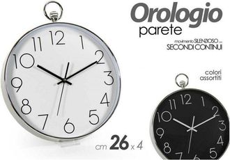 Trade Shop Trade Shop - Orologio 26x4cm Parete Movimento Silenzioso Colori Ass. Tondo In Plastica 798061
