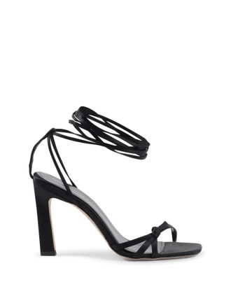 Dee Ocleppo Black Satin Strap-On Womens Sandals