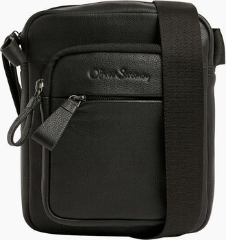 Oliver Sweeney Mens Oliver Sweeney Milled Leather Cross-body Bag - Black - Size: ONE size