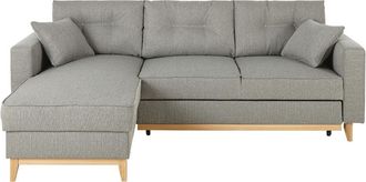 Maisons du monde Sofá con cheslong de 3/4 plazas gris claro