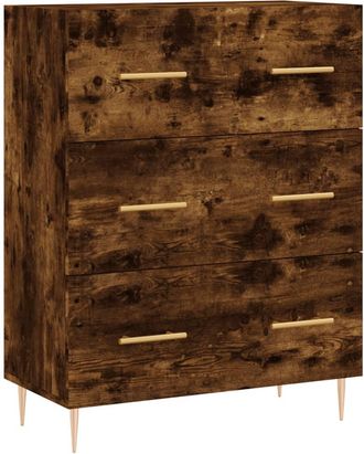 vidaXL Vidaxl - Aparador De Madera De Ingenier&iacute;a Roble Ahumado 69,5x34x90 Cm