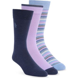 Original Penguin Wrigley Pack of 3 Assorted Crew Socks in Light Blue at Nordstrom Rack