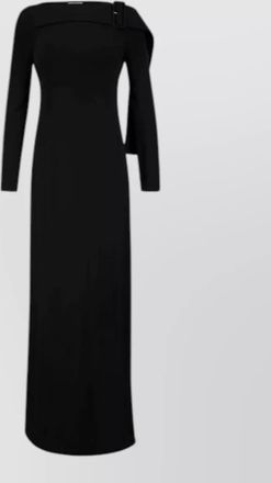 Courr&egrave;ges long dress buckle belt crepe jersey