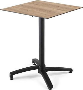 Oviala Mesa de patio abatible de 70 cm en laminado roble natural