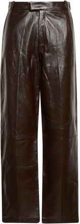 Arma Cami Straight Leg Lambskin Leather Pants in Coffee Bean at Nordstrom, Size 38