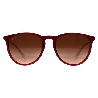Ray-Ban Round Womens Polished Rubber Violet Pink Gradient Brown RB4171 Erika - Purple - One Size