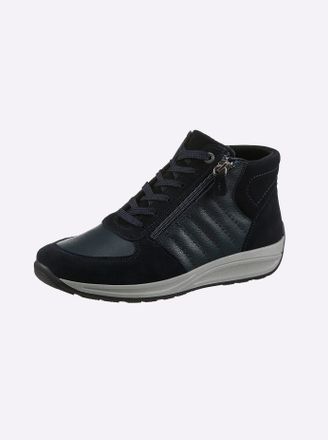 Casual Looks Stiefelette CASUAL LOOKS, Damen, Gr. 37, blau (marine), Glattleder, Veloursleder, Schuhe Stiefelette