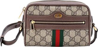 Gucci Brown Gg Coated Canvas Ophidia Shoulder Bag Mini (Authentic Pre-Loved)