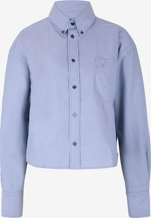 Ami Kurzes weites Oxford-Baumwollhemd Ami de Coeur