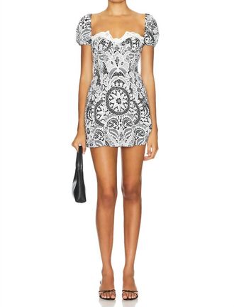 For Love & Lemons Taylor Mini Dress In Black